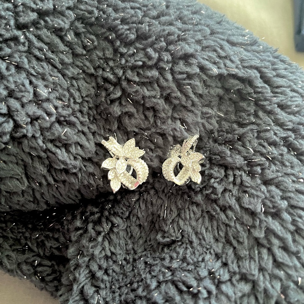 Sterling Silver Floral Earrings